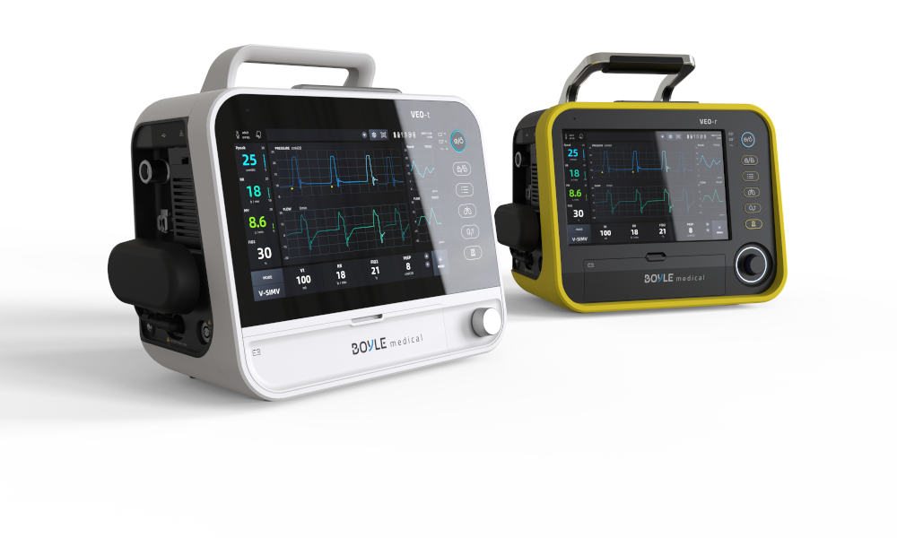 Front view of Veo transport and emergency ventilators